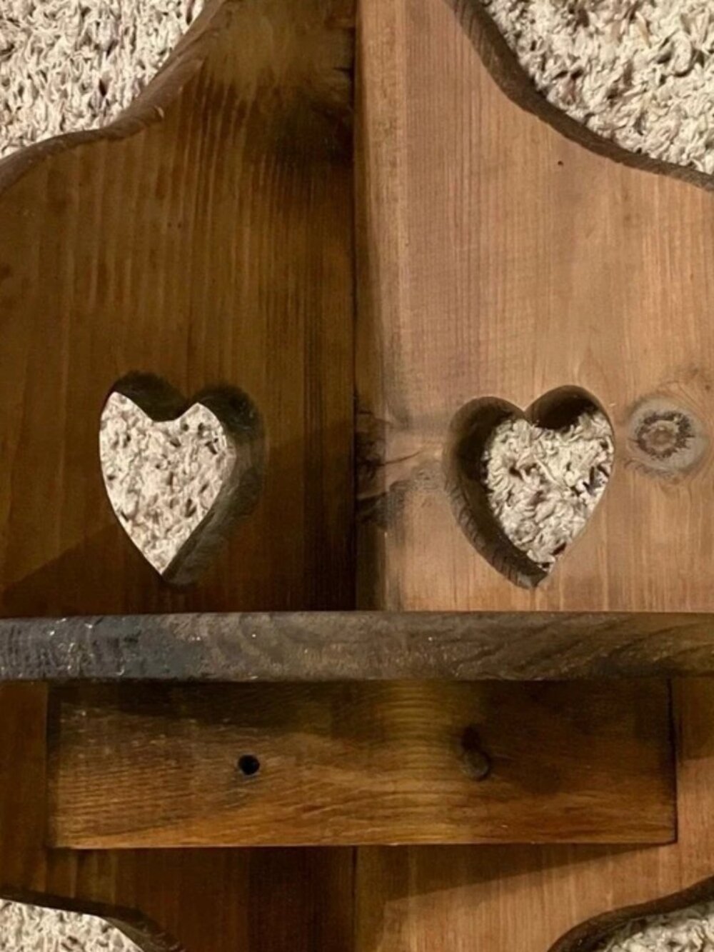 Wooden Heart Cutout Corner Wall